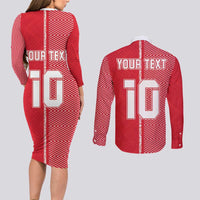 Custom Tahiti Football-Iron Warriors Couples Matching Long Sleeve Bodycon Dress and Long Sleeve Button Shirt