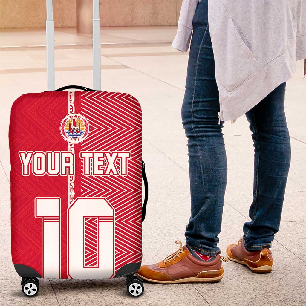 Custom Tahiti Football-Iron Warriors Luggage Cover LT03 Red - Polynesian Pride