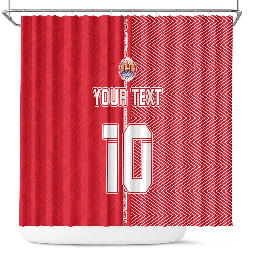Custom Tahiti Football-Iron Warriors Shower Curtain LT03 Red - Polynesian Pride