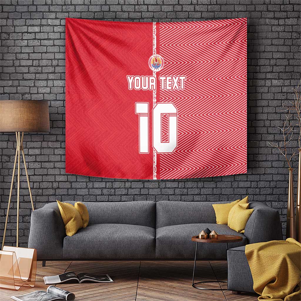 Custom Tahiti Football-Iron Warriors Tapestry LT03 Red - Polynesian Pride