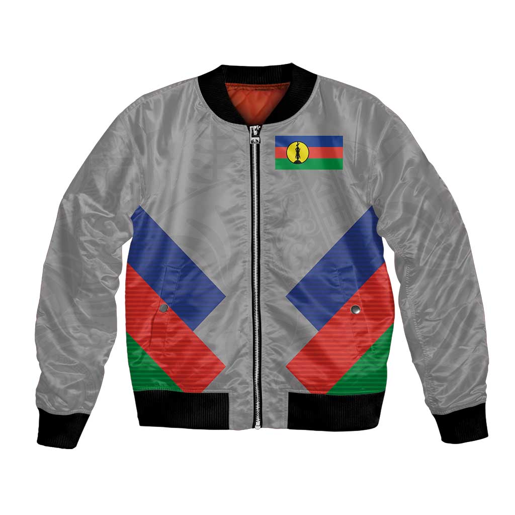 Custom New Caledonia-The Kagus Bomber Jacket LT03 Unisex Gray - Polynesian Pride