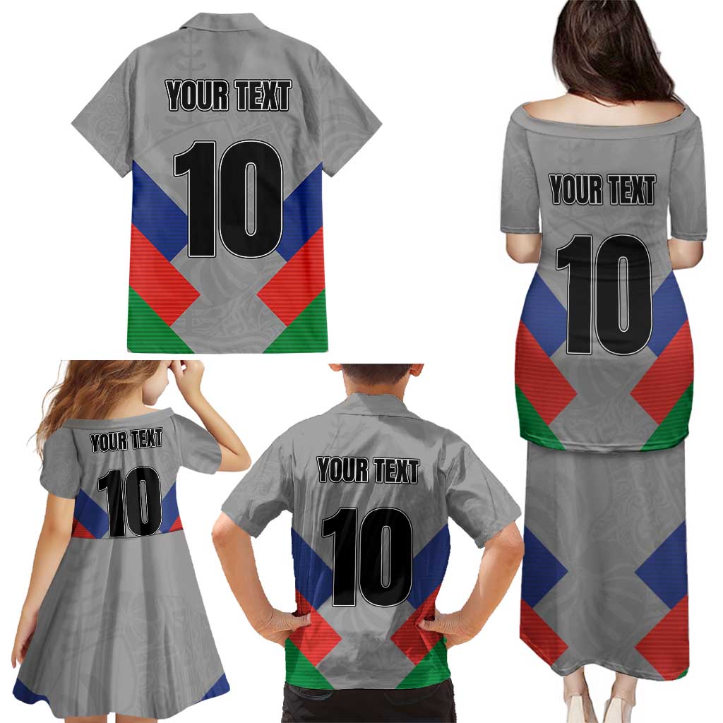 Custom New Caledonia-The Kagus Family Matching Puletasi and Hawaiian Shirt