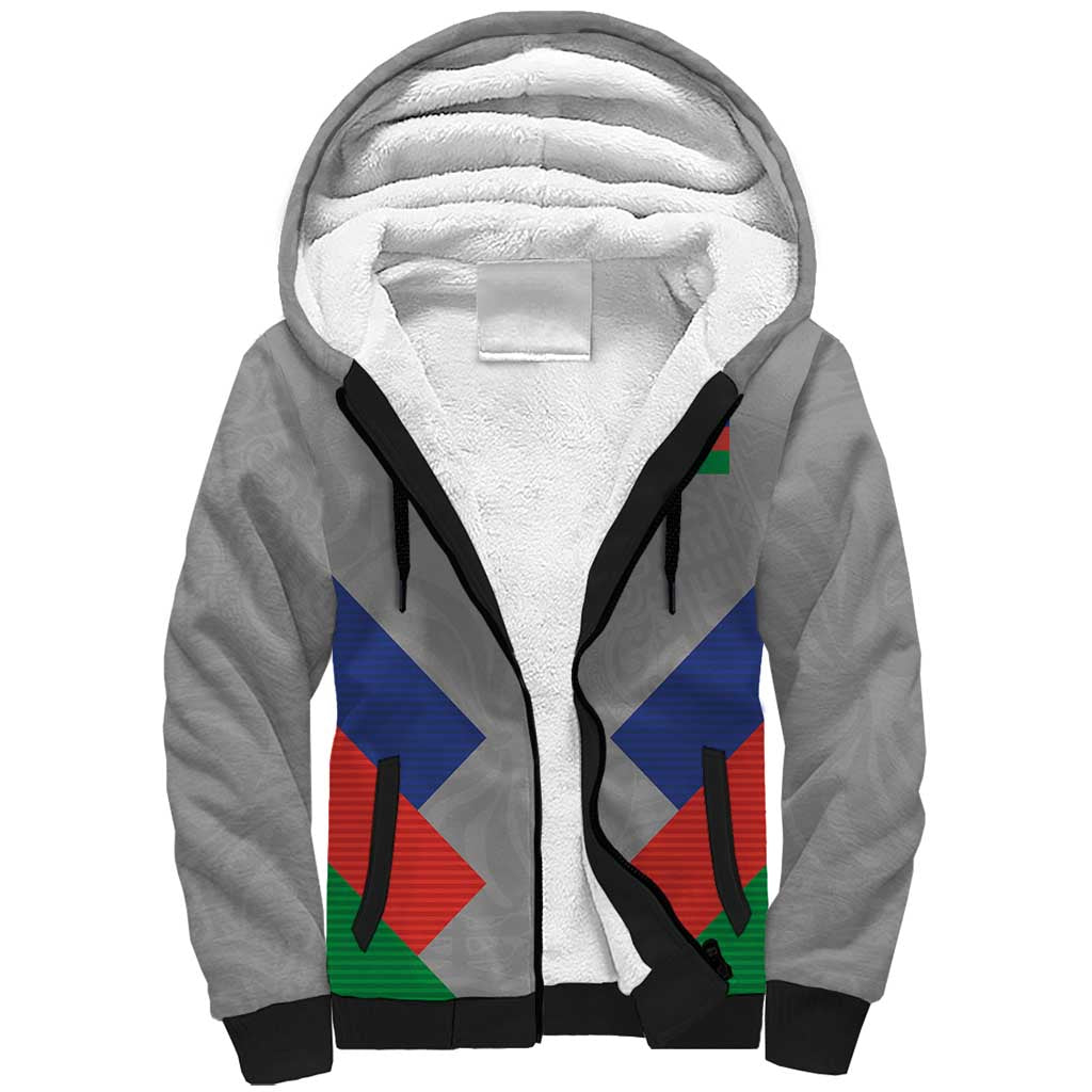 Custom New Caledonia-The Kagus Sherpa Hoodie LT03 Unisex Gray - Polynesian Pride