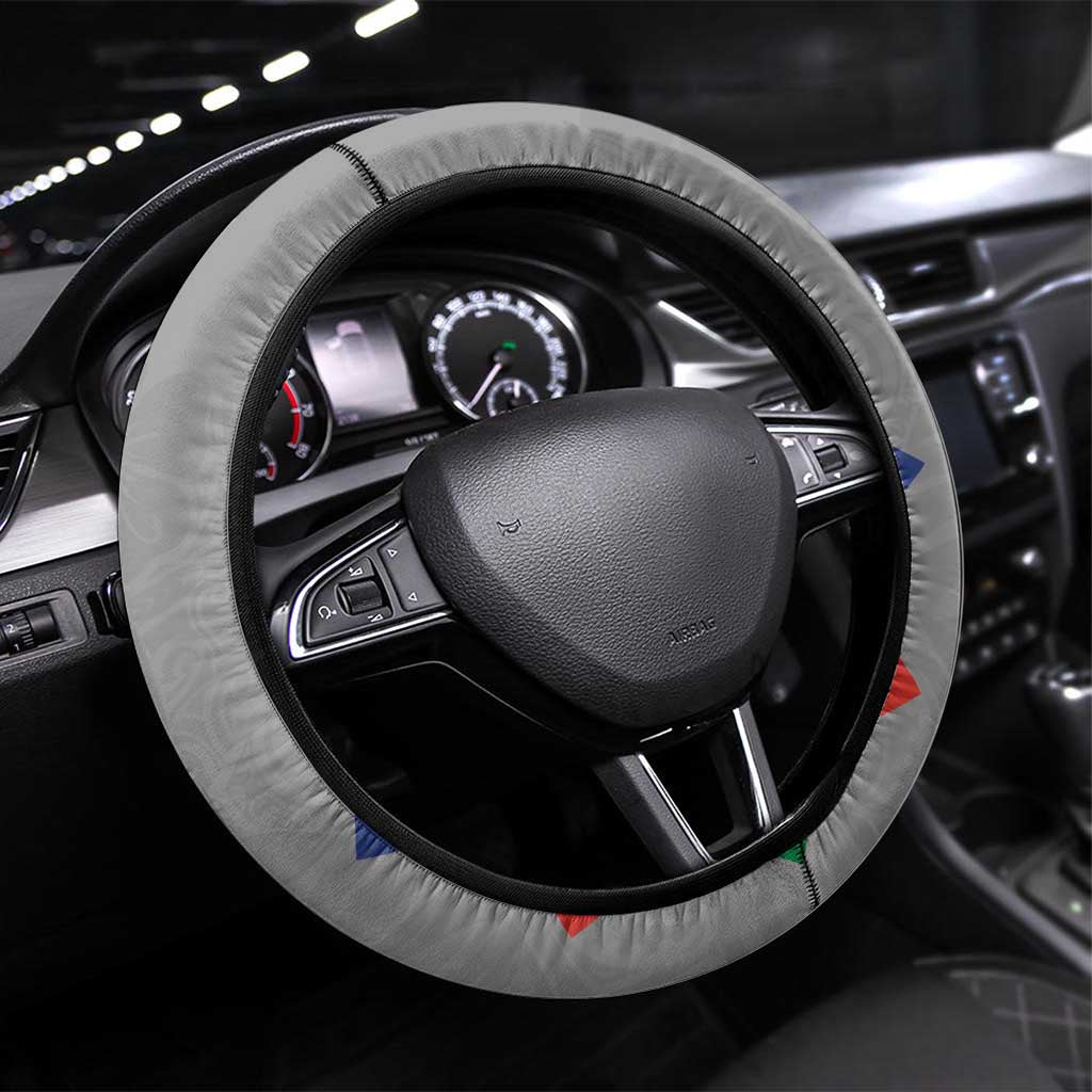 New Caledonia-The Kagus Steering Wheel Cover LT03 Universal Fit Gray - Polynesian Pride