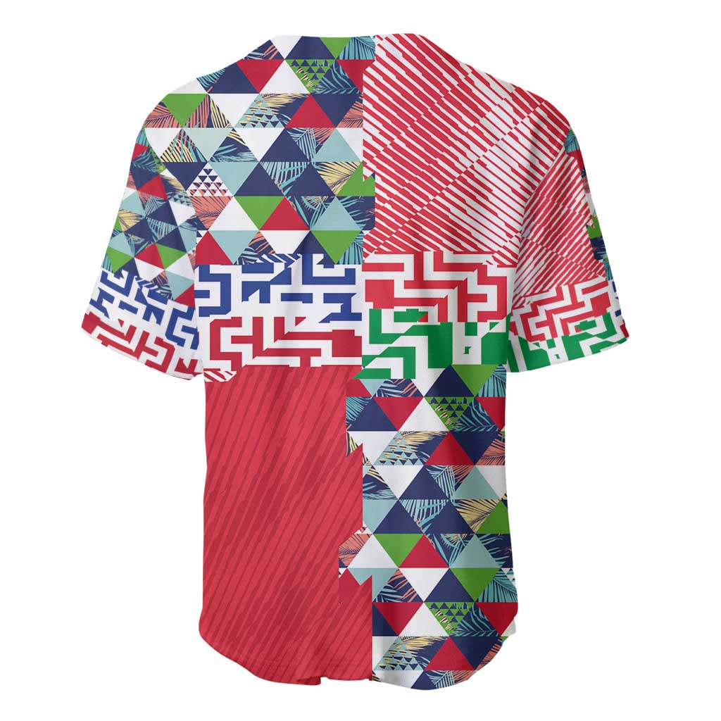 Hawaiian Floral Kakau Tropical Leaves-Sporty Style Baseball Jersey