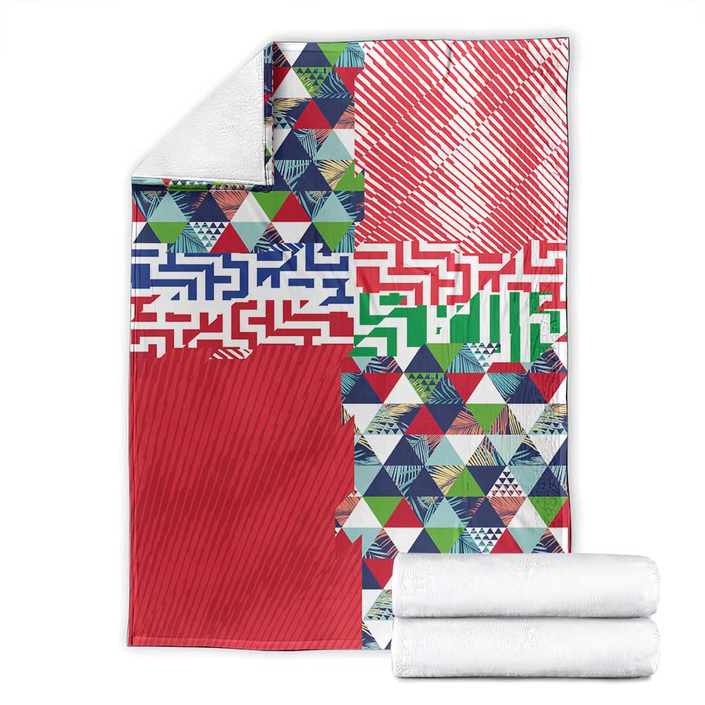 Hawaiian Floral Kakau Tropical Leaves-Sporty Style Blanket