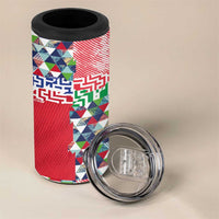Hawaiian Floral Kakau Tropical Leaves-Sporty Style 4 in 1 Can Cooler Tumbler
