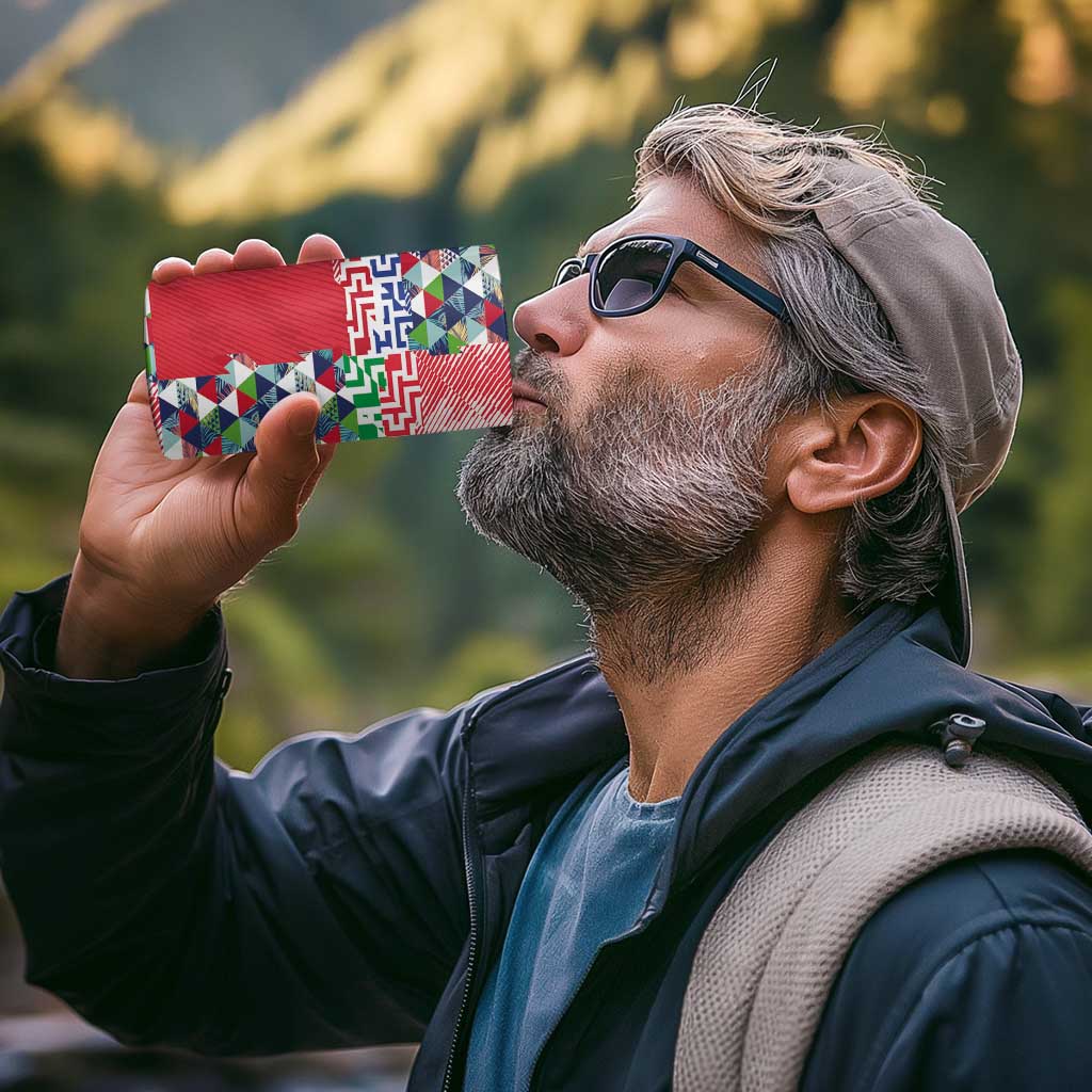 Hawaiian Floral Kakau Tropical Leaves-Sporty Style 4 in 1 Can Cooler Tumbler