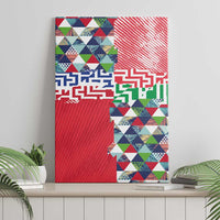 Hawaiian Floral Kakau Tropical Leaves-Sporty Style Canvas Wall Art