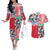 Hawaiian Floral Kakau Tropical Leaves-Sporty Style Couples Matching Off The Shoulder Long Sleeve Dress and Hawaiian Shirt