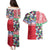 Hawaiian Floral Kakau Tropical Leaves-Sporty Style Couples Matching Puletasi and Hawaiian Shirt