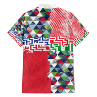 Hawaiian Floral Kakau Tropical Leaves-Sporty Style Family Matching Off The Shoulder Long Sleeve Dress and Hawaiian Shirt