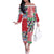 Hawaiian Floral Kakau Tropical Leaves-Sporty Style Family Matching Off The Shoulder Long Sleeve Dress and Hawaiian Shirt