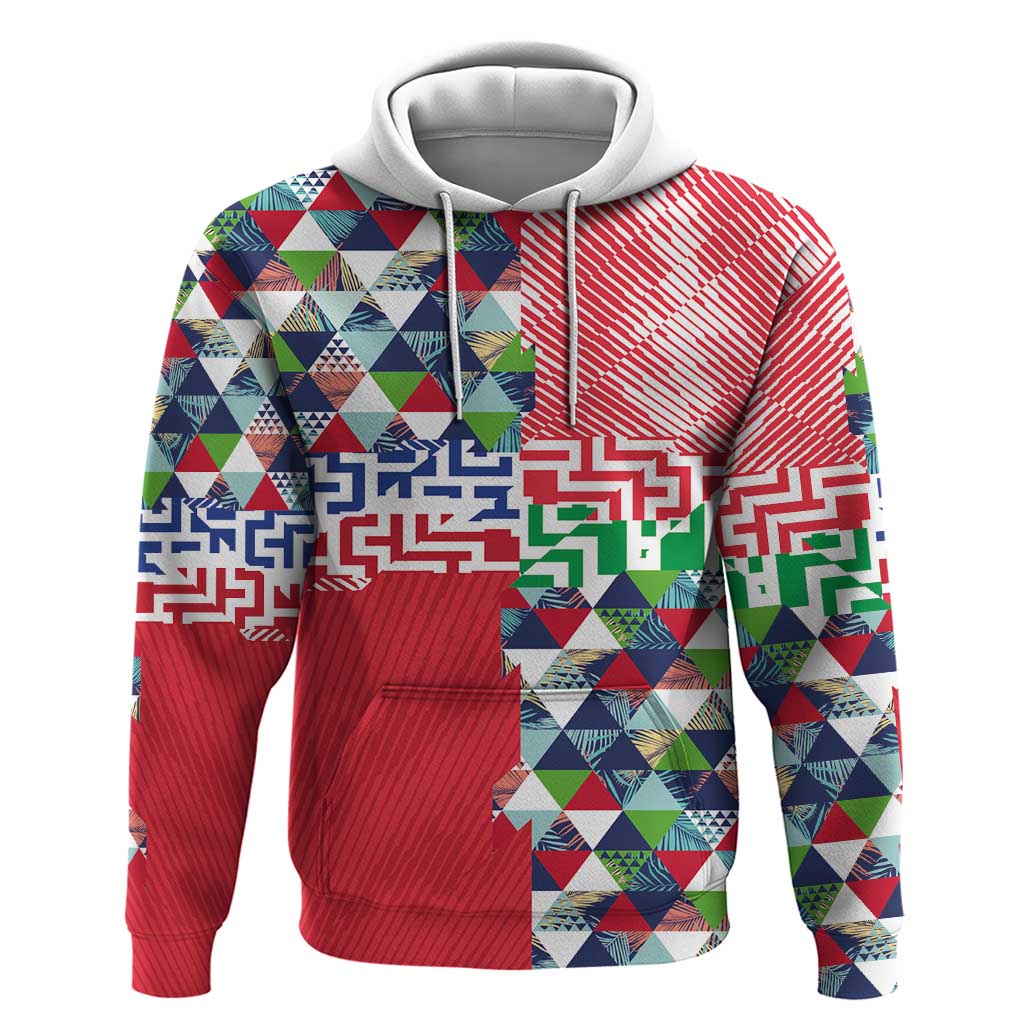 Hawaiian Floral Kakau Tropical Leaves-Sporty Style Hoodie