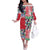 Hawaiian Floral Kakau Tropical Leaves-Sporty Style Off The Shoulder Long Sleeve Dress