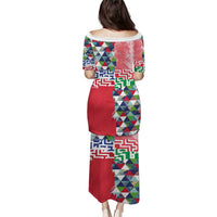 Hawaiian Floral Kakau Tropical Leaves-Sporty Style Puletasi