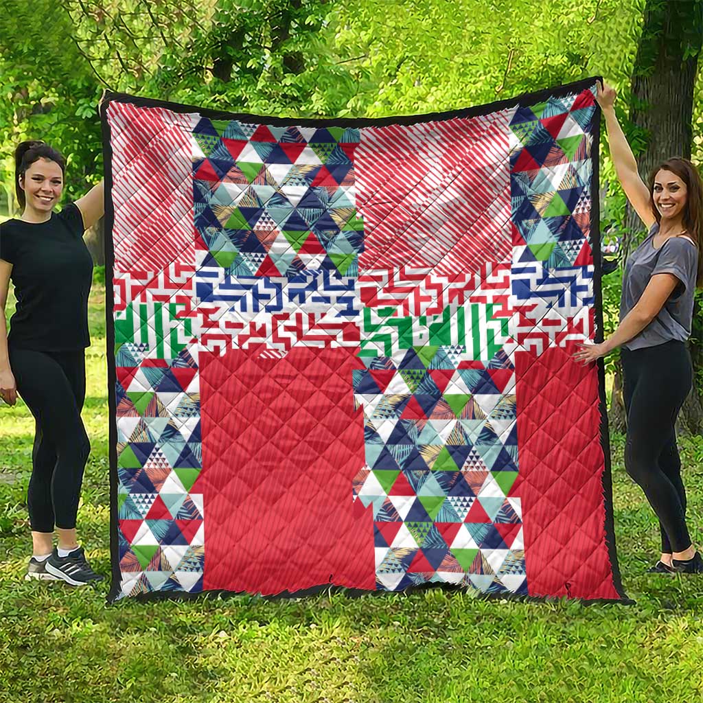 Hawaiian Floral Kakau Tropical Leaves-Sporty Style Quilt