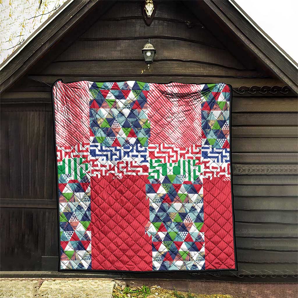 Hawaiian Floral Kakau Tropical Leaves-Sporty Style Quilt