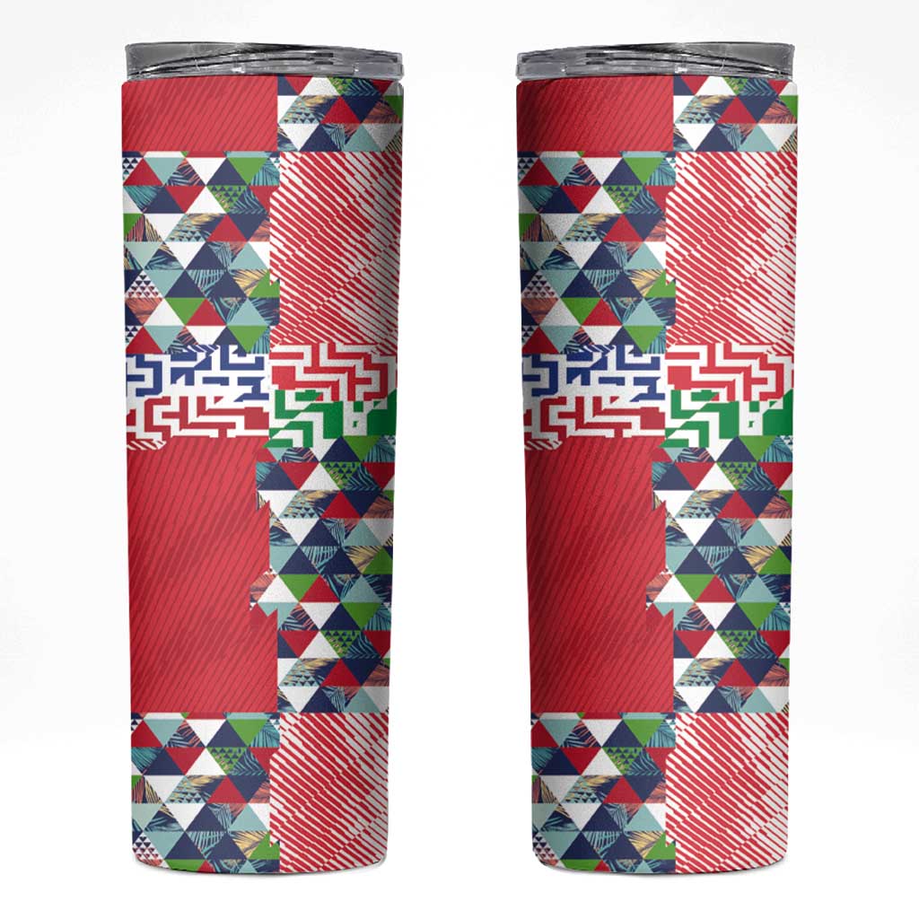 Hawaiian Floral Kakau Tropical Leaves-Sporty Style Skinny Tumbler