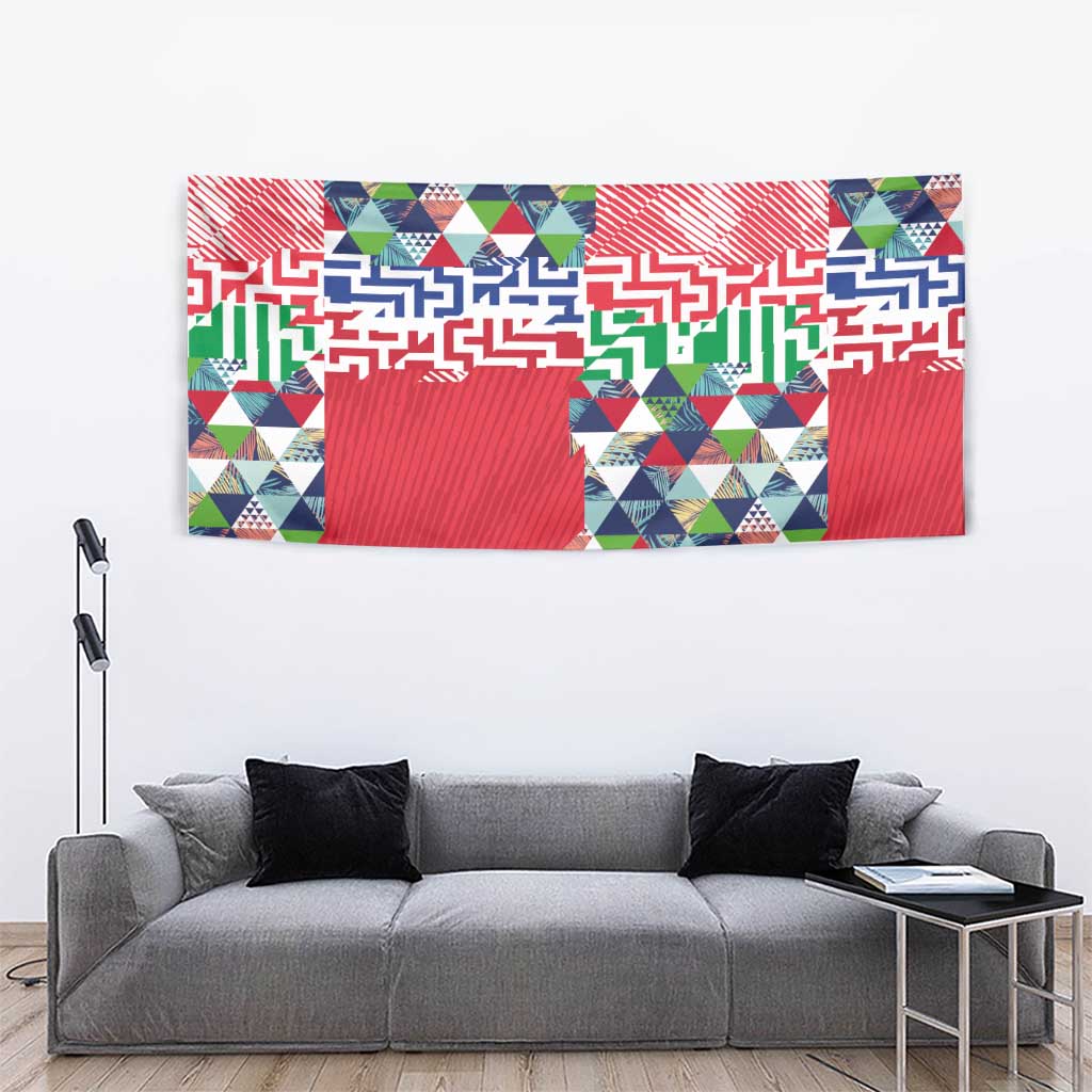 Hawaiian Floral Kakau Tropical Leaves-Sporty Style Tapestry