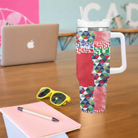 Hawaiian Floral Kakau Tropical Leaves-Sporty Style Tumbler With Handle