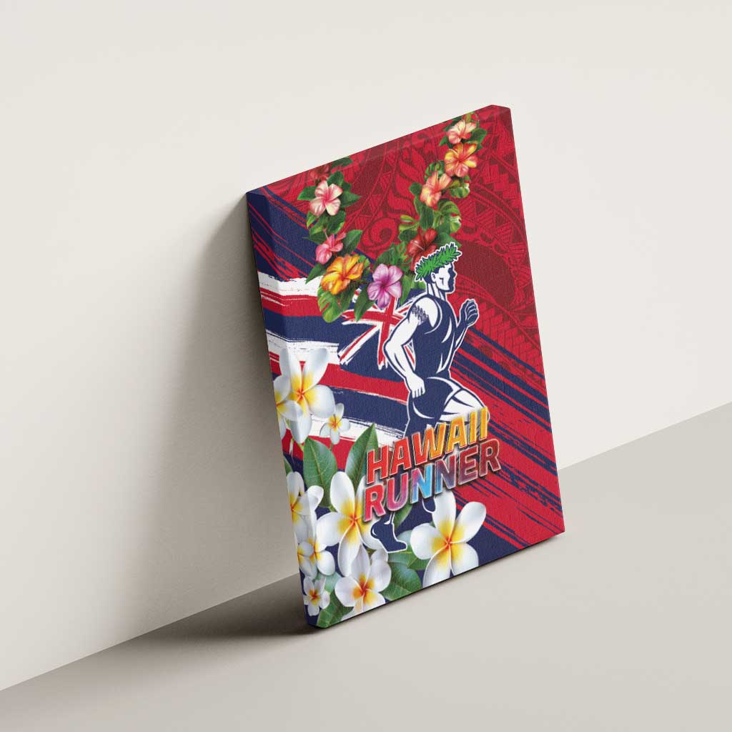 Hawaii Runner-Kakau Art with Lei and Plumeria Canvas Wall Art