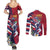 Hawaii Runner-Kakau Art with Lei and Plumeria Couples Matching Summer Maxi Dress and Long Sleeve Button Shirt