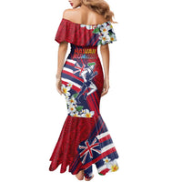 Hawaii Runner-Kakau Art with Lei and Plumeria Family Matching Mermaid Dress and Hawaiian Shirt