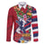 Hawaii Runner-Kakau Art with Lei and Plumeria Family Matching Off The Shoulder Long Sleeve Dress and Hawaiian Shirt