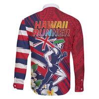 Hawaii Runner-Kakau Art with Lei and Plumeria Family Matching Off Shoulder Short Dress and Hawaiian Shirt