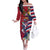 Hawaii Runner-Kakau Art with Lei and Plumeria Off The Shoulder Long Sleeve Dress