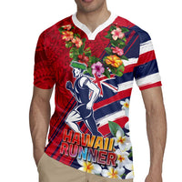 Hawaii Runner-Kakau Art with Lei and Plumeria Rugby Jersey