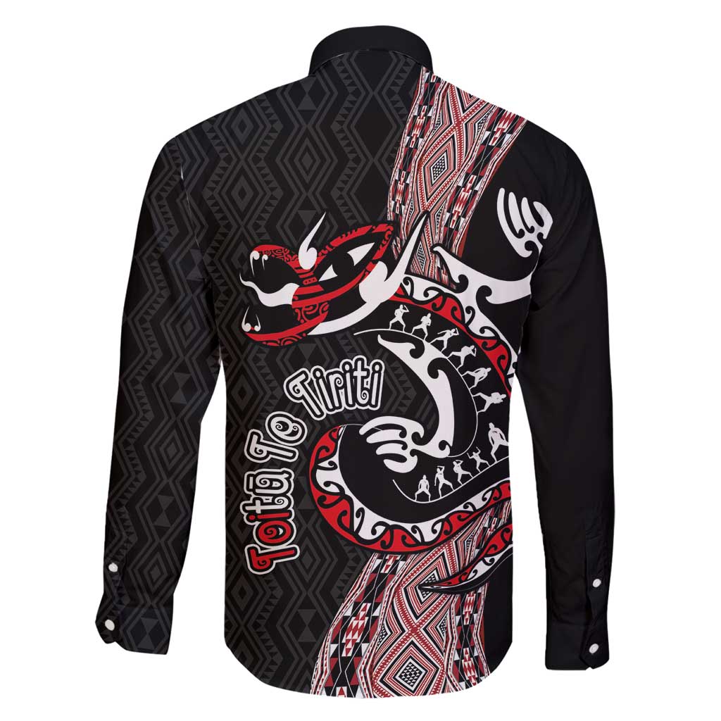 Aotearoa Toitu Te Tiriti Taniko Family Matching Puletasi and Hawaiian Shirt Maori Taniwha Haka - Honour the Treaty