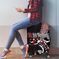 Aotearoa Toitu Te Tiriti Taniko Luggage Cover Maori Taniwha Haka - Honour the Treaty