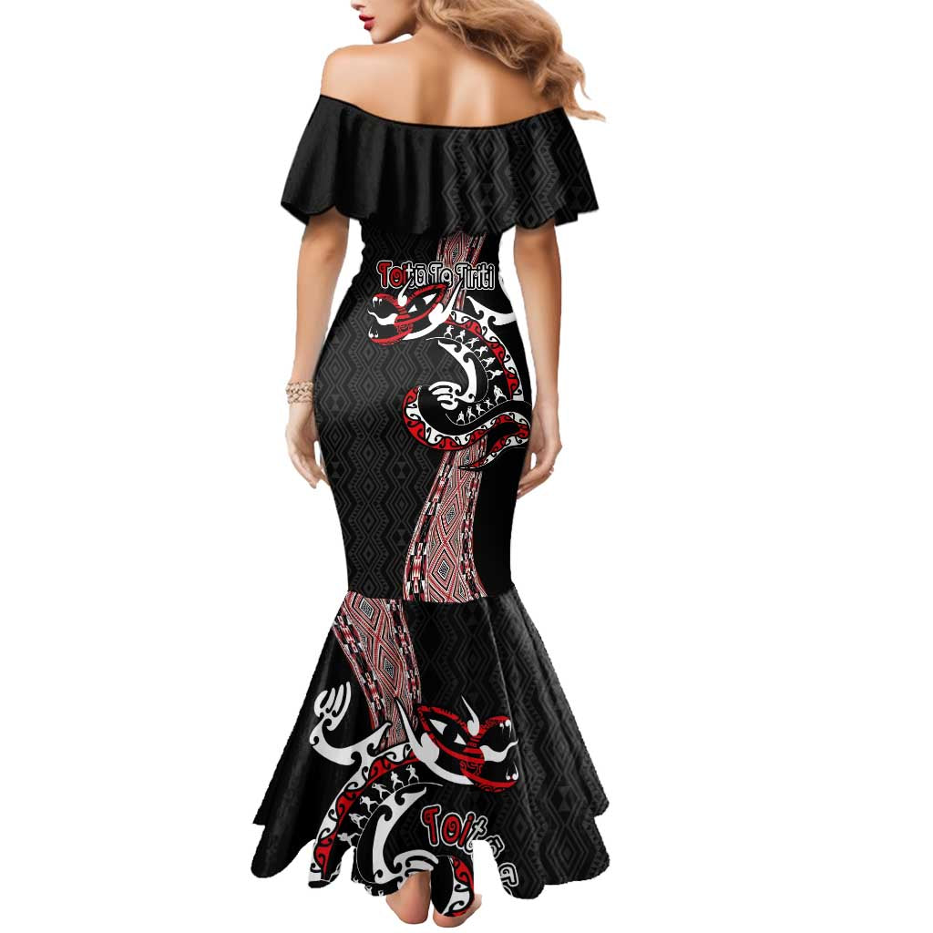 Aotearoa Toitu Te Tiriti Taniko Mermaid Dress Maori Taniwha Haka - Honour the Treaty