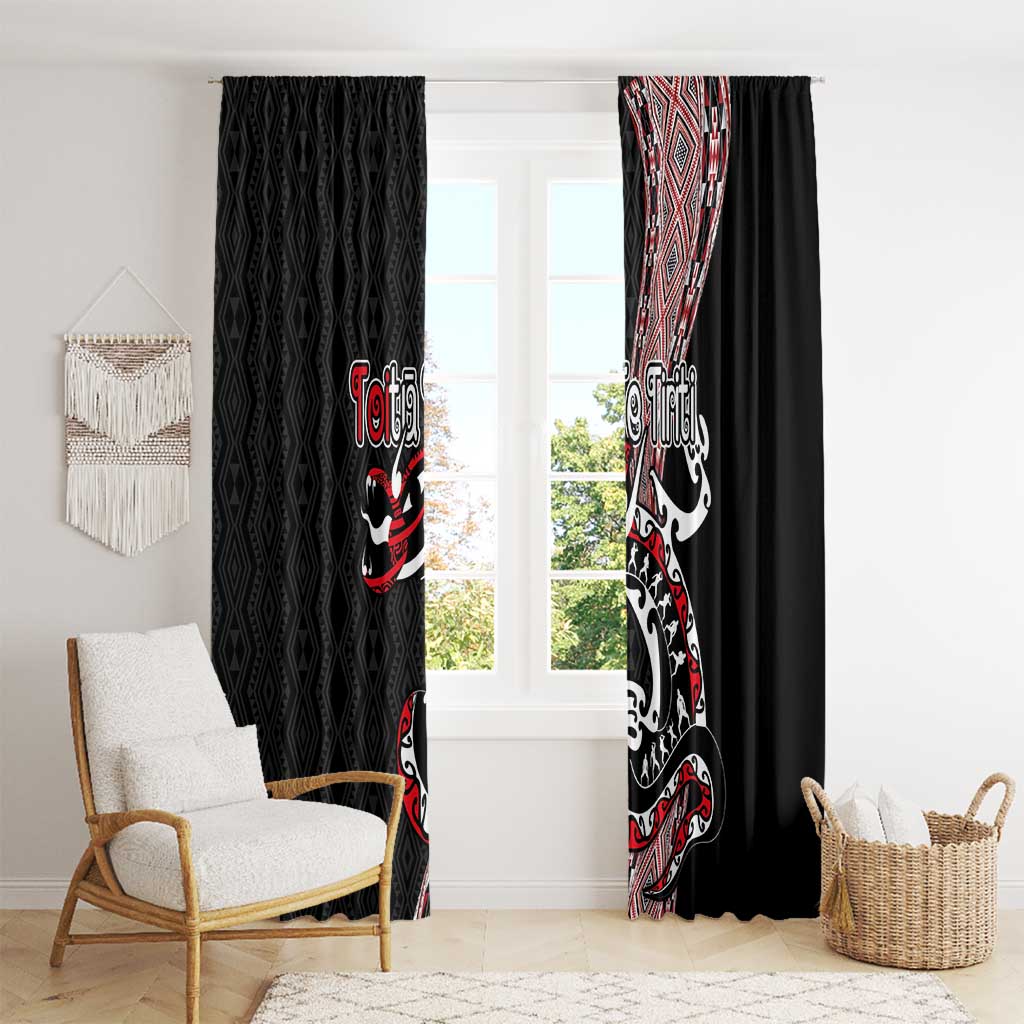 Aotearoa Toitu Te Tiriti Taniko Window Curtain Maori Taniwha Haka - Honour the Treaty
