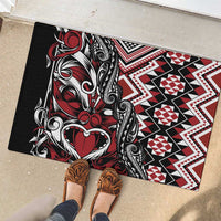 Aotearoa Maori Moko Art with Taniko Half Style Rubber Doormat LT03 - Polynesian Pride