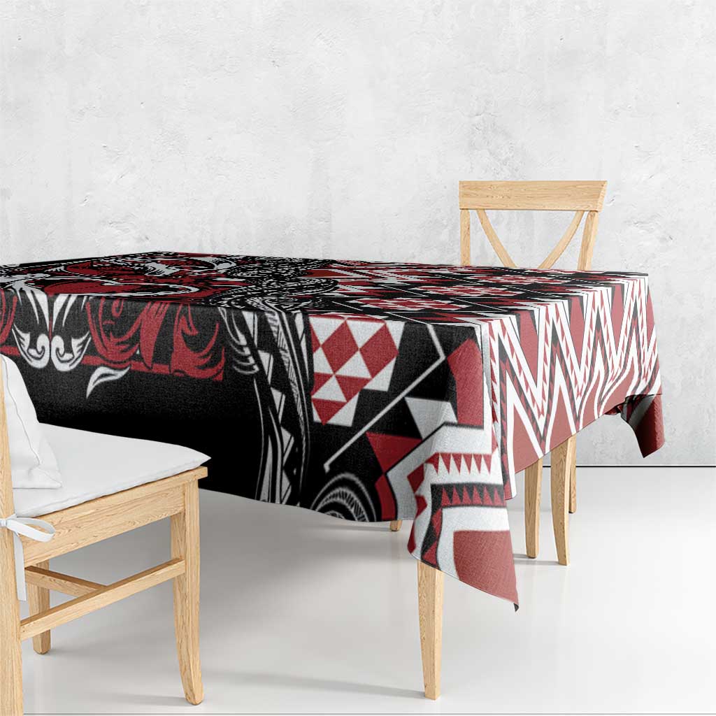 Aotearoa Maori Moko Art with Taniko Half Style Tablecloth