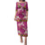 Hawaiian Lei Turtle and Plumeria Family Matching Puletasi and Hawaiian Shirt Polynerian Art Tattoo-Plum Pink Color