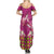 Hawaiian Lei Turtle and Plumeria Family Matching Summer Maxi Dress and Hawaiian Shirt Polynerian Art Tattoo-Plum Pink Color