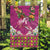 Hawaiian Lei Turtle and Plumeria Garden Flag Polynerian Art Tattoo-Plum Pink Color