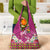 Hawaiian Lei Turtle and Plumeria Grocery Bag Polynerian Art Tattoo-Plum Pink Color