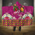 Hawaiian Lei Turtle and Plumeria Hooded Blanket Polynerian Art Tattoo-Plum Pink Color