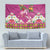 Hawaiian Lei Turtle and Plumeria Tapestry Polynerian Art Tattoo-Plum Pink Color