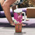 Hawaiian Lei Turtle and Plumeria Tumbler With Handle Polynerian Art Tattoo-Plum Pink Color
