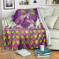 Hawaiian Lei Turtle and Plumeria Blanket Polynerian Art Tattoo-Mauve Color