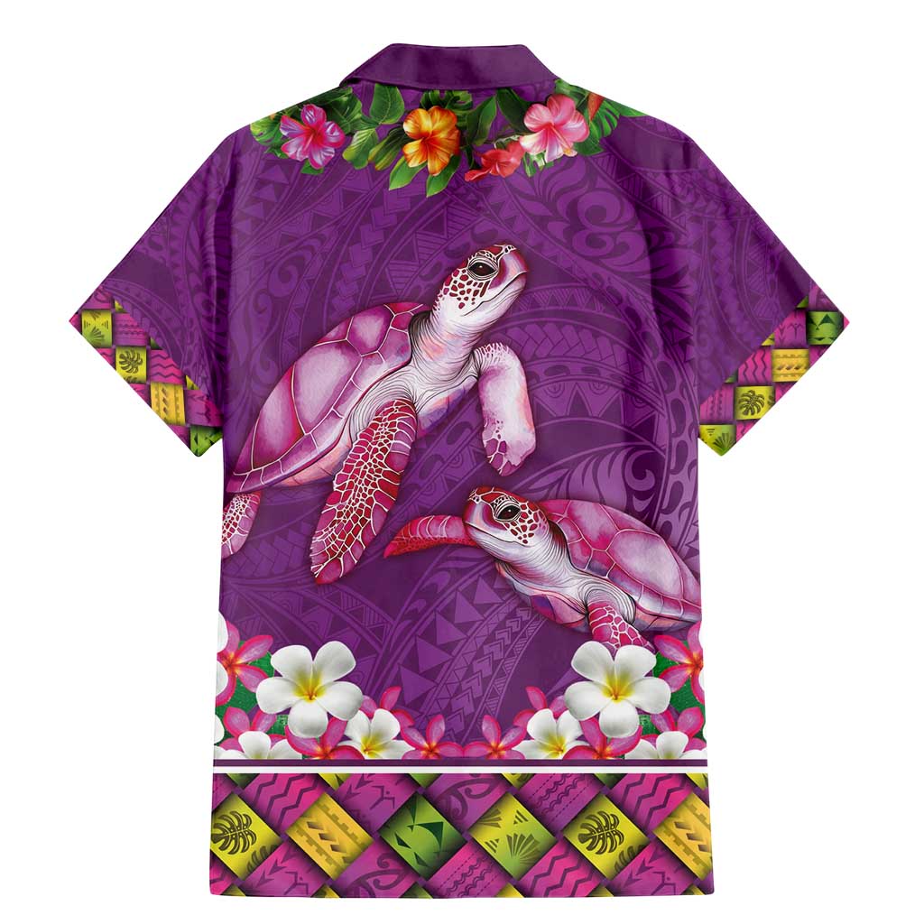 Hawaiian Lei Turtle and Plumeria Family Matching Mermaid Dress and Hawaiian Shirt Polynerian Art Tattoo-Mauve Color