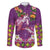 Hawaiian Lei Turtle and Plumeria Family Matching Mermaid Dress and Hawaiian Shirt Polynerian Art Tattoo-Mauve Color