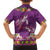 Hawaiian Lei Turtle and Plumeria Family Matching Short Sleeve Bodycon Dress and Hawaiian Shirt Polynerian Art Tattoo-Mauve Color