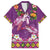 Hawaiian Lei Turtle and Plumeria Family Matching Summer Maxi Dress and Hawaiian Shirt Polynerian Art Tattoo-Mauve Color